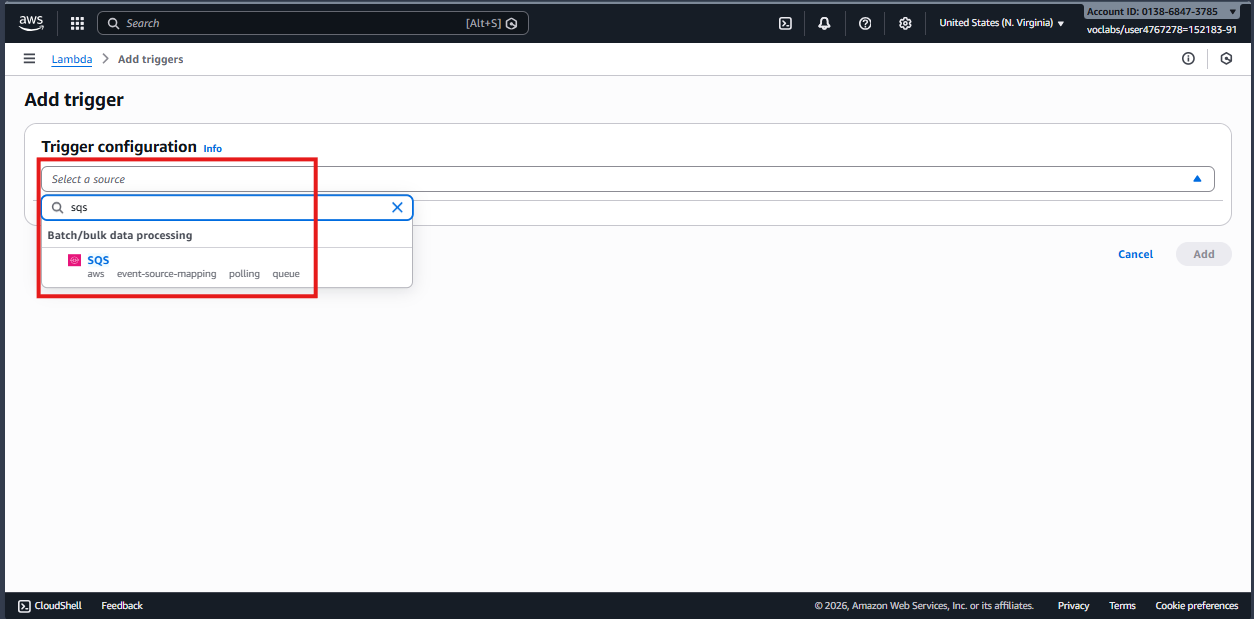 Lambda Trigger SQS 1