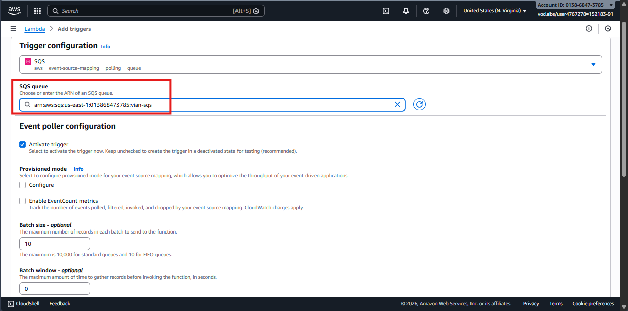 Lambda Trigger SQS 2